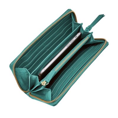 Fossil Zip Around Wallet Mens IUCN Water