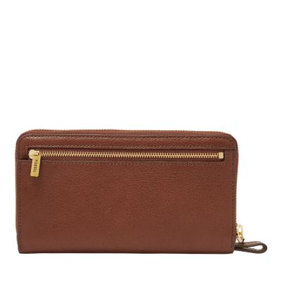Liza Zip Around Clutch Fossil