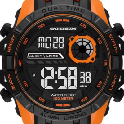 Skechers McConnell Men's 51MM Orange & Black Negative Display Digital Chronograph Watch