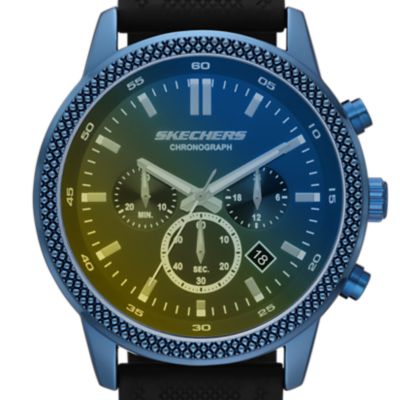 Skechers Clarkdale Men's 44MM Blue Metal & Silicone Chronograph Analog Watch