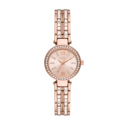 Relic By Fossil Anita Womens Crystal Accent Rose Gold-Tone Bracelet Watch