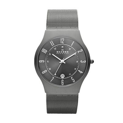 Sundby Titanium and Charcoal Steel Mesh Watch