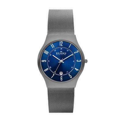 Sundby Titanium and Charcoal Steel Mesh Watch 233XLTTN - Skagen