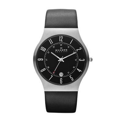 Sundby ミッドナイトレザーウォッチ 233XXLSLB - Skagen