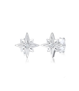 Elli White Topaz 925 Sterling Silver Astrology Earrings