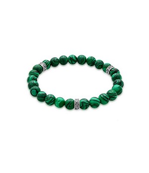 KUZZOI Green Agate 925 Sterling Silver Bracelet