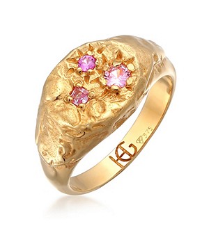HAZE AND GLORY Pink Synthetic Sapphire 375 Yellow Gold Cocktail Ring