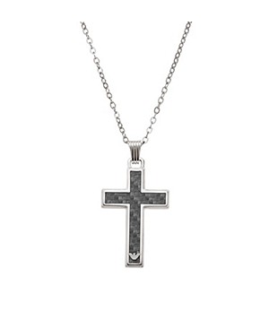 Collier Emporio Armani avec pendentif en forme de croix en acier inoxydable pour homme