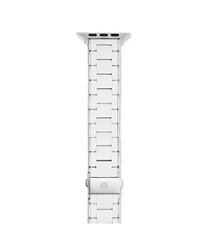 Bracelet en acier inoxydable revêtu de silicone, blanc, pour Apple Watch® de 38/40/41 mm et 42/44/45 mm