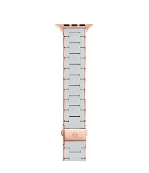 Michele 38/40/41mm and 42/44/45mm Fog and Pink-Tone Silicone-Wrapped Bracelet Band for Apple Watch®