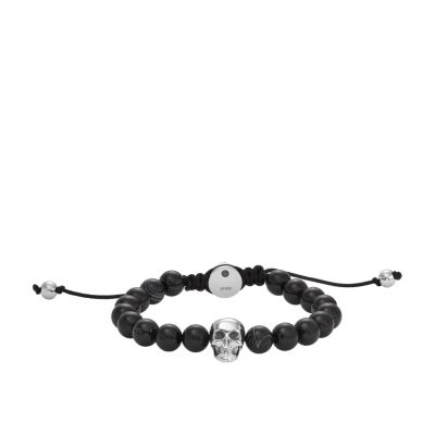 Diesel Black Agate Beaded Bracelet