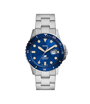 Fossil Blue Three-Hand Date Stainless Steel Mens Watch