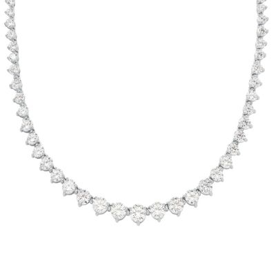 Michael Kors Sterling Silver Graduated Tennis Necklace
