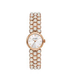 kate spade new york monroe pearl three-hand rose gold-tone stainless steel watch