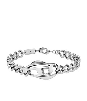 Diesel Stainless Steel Silver-Tone Chain Bracelet