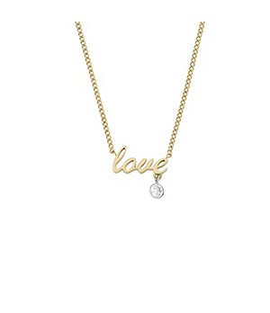 Fossil Sadie Love Notes Two-Tone Stainless Steel Station Necklace