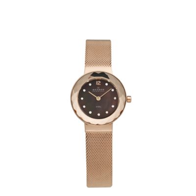 LEONORA ローズゴールドトーンスチールメッシュウォッチ 456SRR1 - Skagen