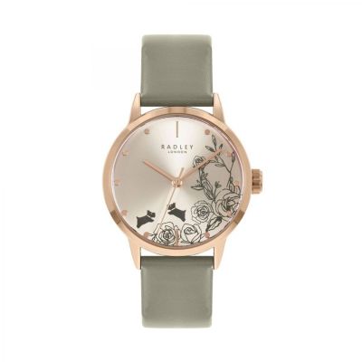 Radley Branded Ladies Ash Leather Strap Watch Ry21242A Quartz Khaki Base metal Womens Watch