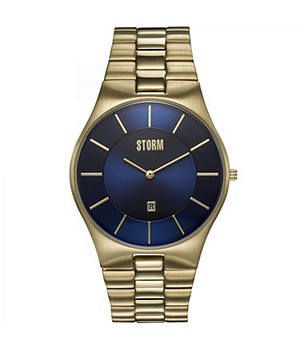 STORM Slim-X Xl Gold Blue Quartz Gold Gold Plated Stainless Steel Mens Watch