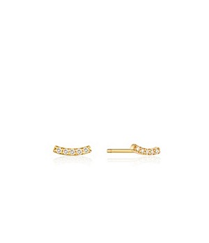 ANIA HAIE 14kt Gold Magma Natural Diamond Curve Stud Earrings
