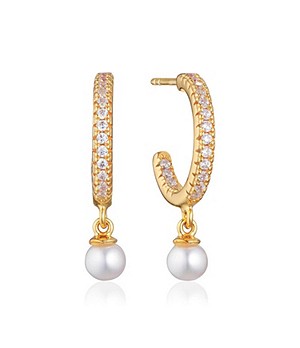 Sif Jakobs Jewellery 18k Gold Plated White Zirconia Ellera Earrings