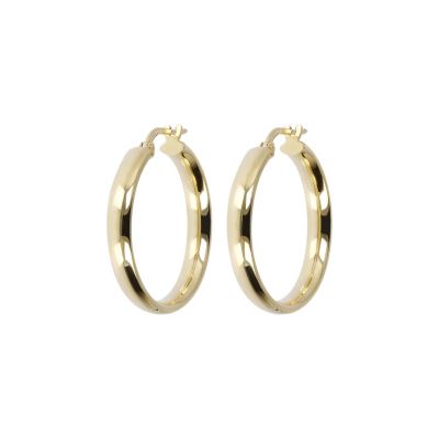 ETRUSCA GIOIELLI Or plaqué 18KT Boucles D'Oreilles En Cercle Martelées Dunes