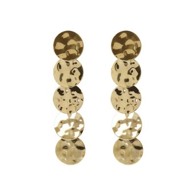 ETRUSCA GIOIELLI Mirage Effect Hammered Discs Drop Earrings