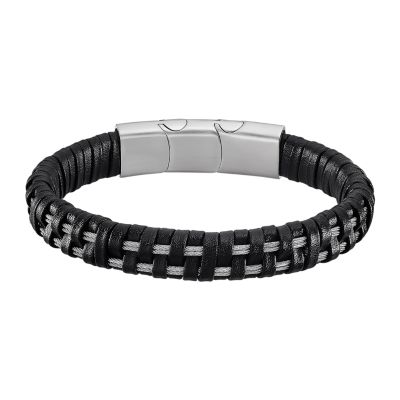 LOTUS STYLE Noir Cuir Bracelet