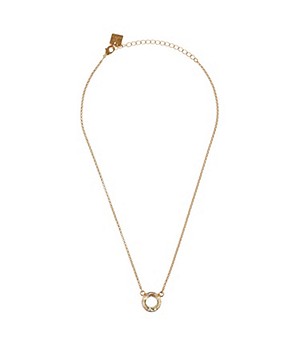 Otazu Halo Aurore Boreale Swarovski Crystal Gold Brass Small Necklace