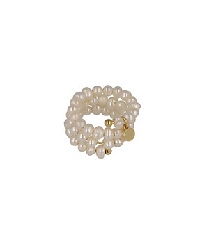 Ivy Divine White Pearl Gold Brass Ring