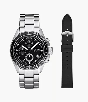 Decker Chronograph and Eco-Leather Strap Bundle