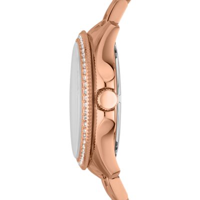 Cecile Multifunction Rose-Tone Stainless Steel Watch - Fossil