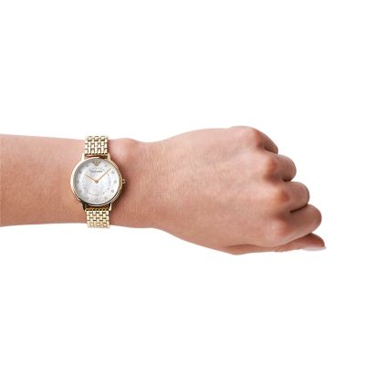 Emporio Armani Women s Two Hand Gold Tone Stainless Steel Watch