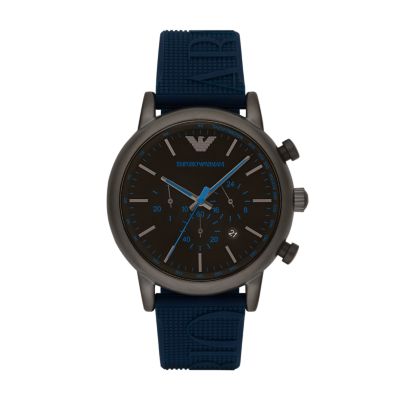 Chronograph Blue Silicone Watch 