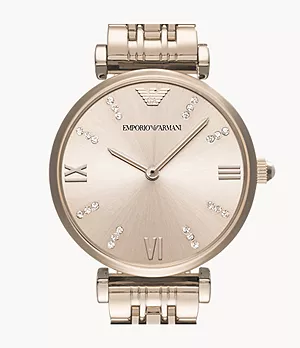 Emporio Armani Women’s Two-Hand Pink Stainless Steel Watch