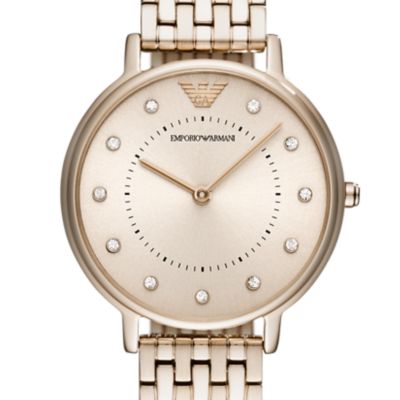 Emporio Armani Women's Two-Hand Pink Stainless Steel Watch