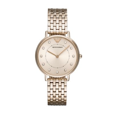 Emporio Armani Women s Two Hand Pink Steel Watch AR11062 Watch Station