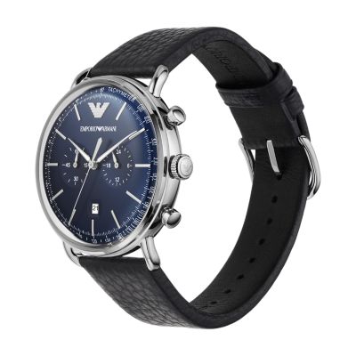 Emporio Armani Men's Chronograph Blue Leather Watch - AR11105 - Watch  Station