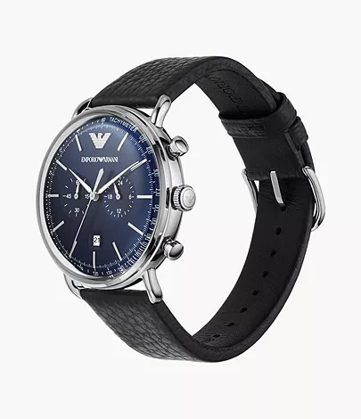 Emporio Armani Men's Chronograph Blue Leather Watch - AR11105 - Watch  Station