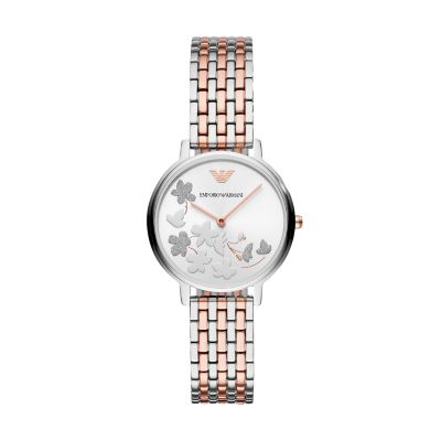 Two-Hand Two-Tone Stainless Steel Watch 