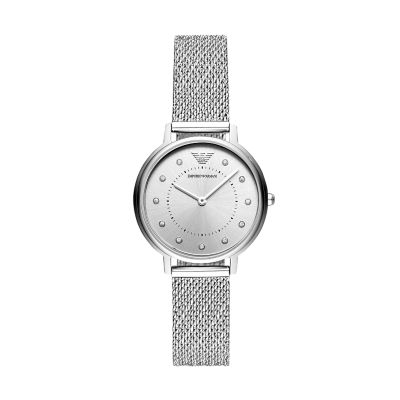 Emporio Armani Women's Two-Hand Steel Watch - Silver