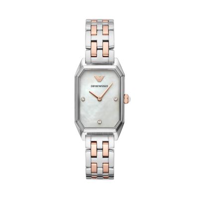 Emporio Armani Two-Hand Rose Gold-Tone Stainless Steel Watch