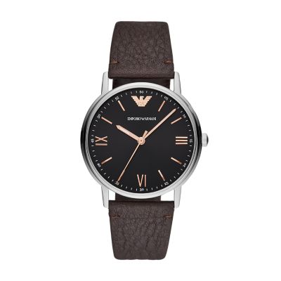 Emporio Armani Men s Three Hand Brown Leather Watch AR11011 Watch Station