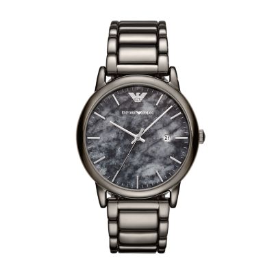 armani gunmetal grey watch