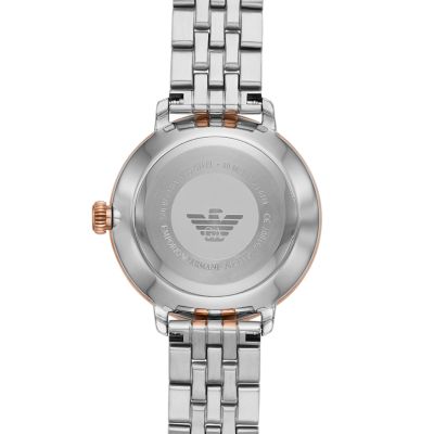 Emporio Armani Women s Two Hand Two Tone Steel Watch AR11157