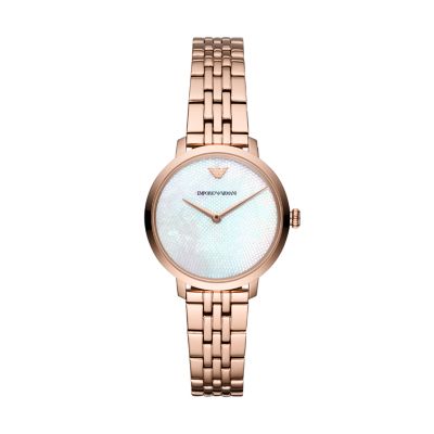 emporio armani watches womens rose gold