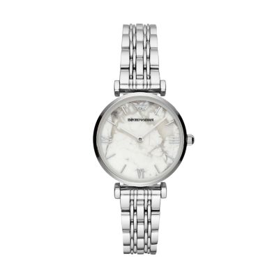 armani women's watch silver