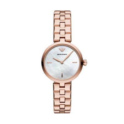 Emporio Armani Women's Two-Hand Gold-Tone Stainless Steel Watch