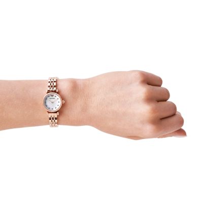 Emporio Armani Women's Two-Hand Rose Gold-Tone Stainless Steel