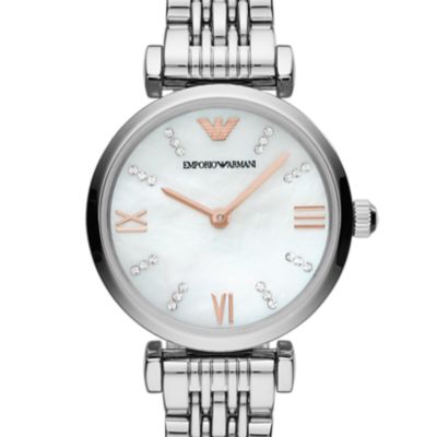 Montre à deux aiguilles en acier inoxydable pour femmes Emporio Armani
